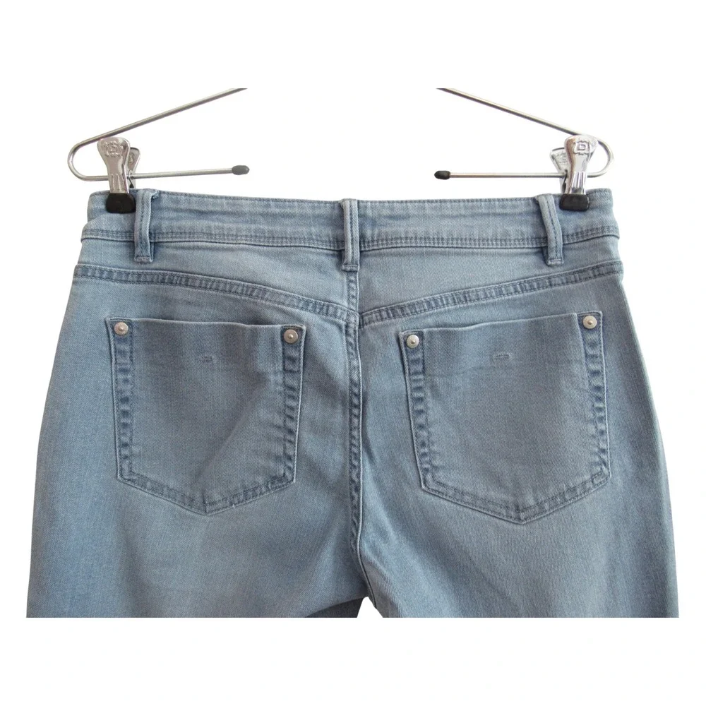 J. Jill Authentic Fit Slim Ankle Jeans Light Wash Blue Denim Size 6 Stretch